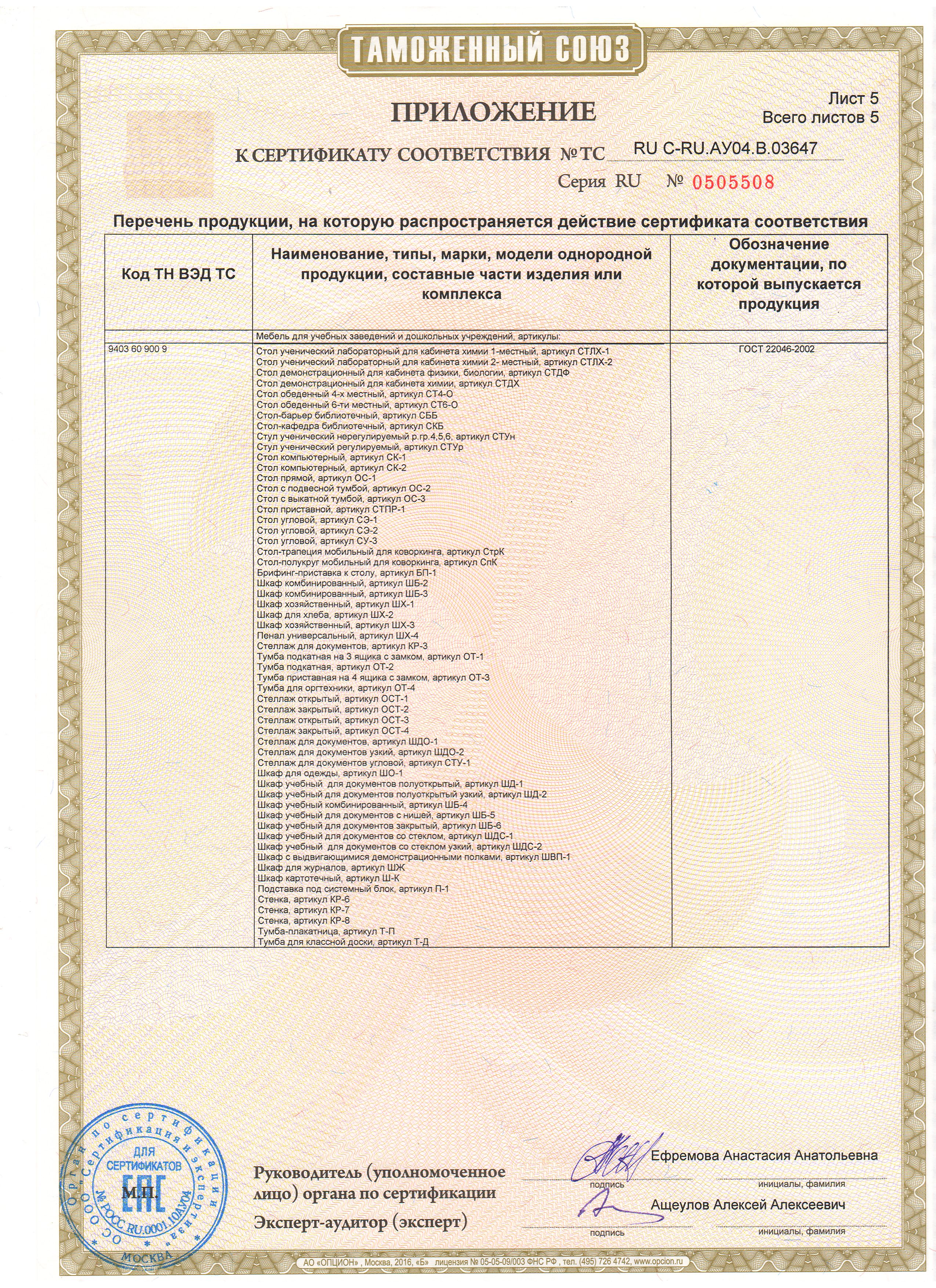 Приложение 5